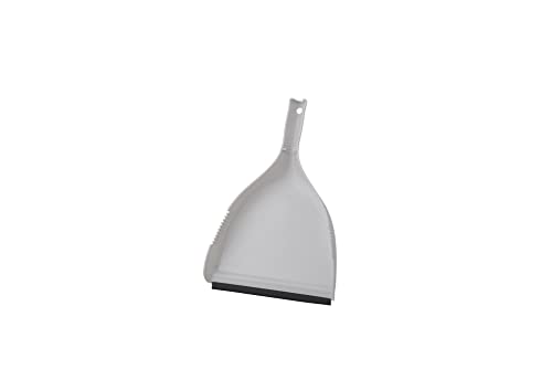Superio Clip-On Dustpan - Heavy Duty Plastic, Easy Grip Clip-On Dust Pan with Rubber Edge, Detailed Sweeping Debris, Fits Standard Brooms Home & Commercial Dusting & Cleaning Tool, Grey - color: White, size: 1-pack