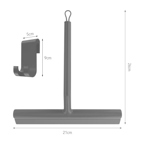 8 Inch Silicone Squeegee for Shower Glass with Hook,Shower Door Squeegee,Multi-Use Shower Squeegees (Gray) - color: Gray