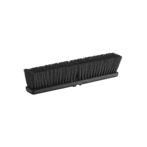 Soro Essentials- 18" Medium-Duty Push Broom Head Fine Black Bristles - Household Cleaning Brushes Stiff Bristle Floor Scrubber for Outdoor Deck Driveway Garage Yard Patio Warehouse Concrete Floor