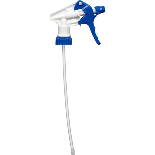 Heavy Duty Universal Trigger Sprayer Replacement for 32 oz Sprayer Bottles, 9 1/4" Dip Tube, 28-400 Neck Finish - 6 Pack (Blue) - color: Blue