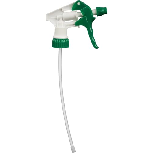 Heavy Duty Universal Trigger Sprayer Replacement for 32 oz Sprayer Bottles, 9 1/4" Dip Tube, 28-400 Neck Finish - 6 Pack (Green) - color: Green