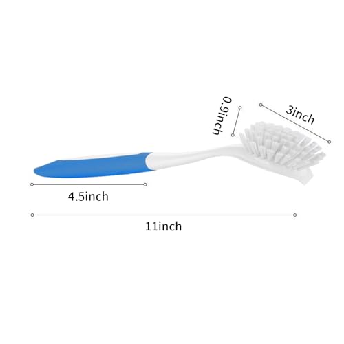 Kitchen Scrub Brush with Handle,2 Pack Kitchen Brush for Cleaning,Dish Scrubber with Stiff Bristles for Sink,Pots,Pans (2, Green & Blue) - color: Green & Blue