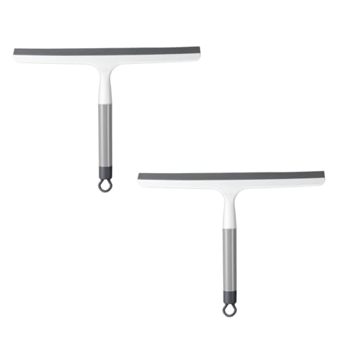 2PCS 10.8" Silicone Shower Scraper Cleaner Bathrooms Multi-Purpose Squeegee Glass Clean Floor Window Cleaning Tool Household Water Wiper Waterblade Drying Blade Car auto