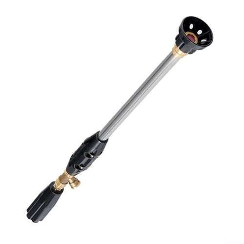 Adjustable High-Pressure Sprayer for Car, Plant, and Outdoor Cleaning with Aluminum Handle and Ceramic Nozzle, Black(60cm)