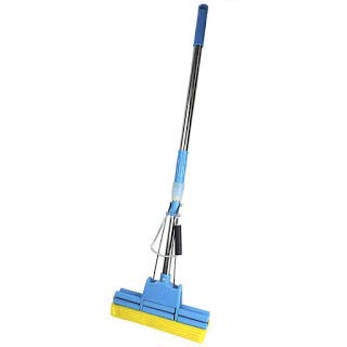 SHENKY Floor Cleaning Squeeze Mop with Adjustable Telescopic Handle Squeegee Absorber Sponge Cleaner Pocha for Home Kitchen Bathroom, Stainless Steel (Multicolor)