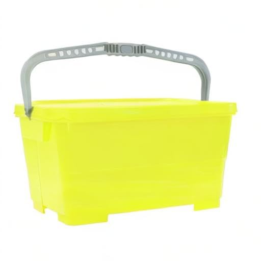 Pulex 6 Gallon Durable Lightweight Mop Bucket with Squeegee Carrying Clips and Ergonomic Handle for Floor and Window Cleaning - Yellow - color: Yellow