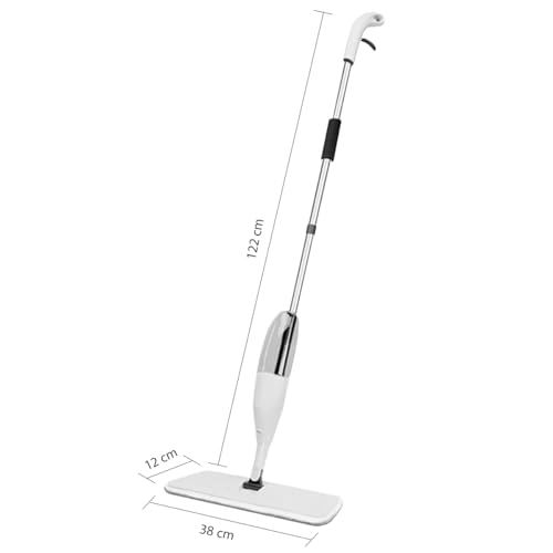 Heavy Duty Spray Mop for Floor Cleaning, Wet/Dry Use, Long Handle Flat Mop with Sprayer with Refillable Spray Bottle for Any Floor, Reusable Microfiber Pads