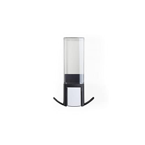Better Living Clever Soap Dispenser 1 Chamber, Wall Mount Shower Soap Dispenser for Bathroom Hotel Body Wash, Sanitizer Dispenser, Movable Storage Hooks, No Drill, 17 oz, Black - color: Black/Chrome, style: Single Dispenser