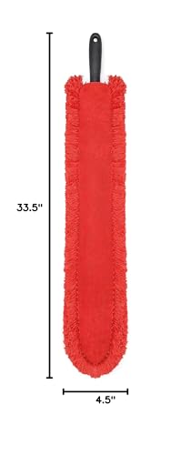 OXO Good Grips Under Appliance Microfiber Duster 4" x 1/2" x 33-1/2" h Orange - style: Appliance Microfiber Duster