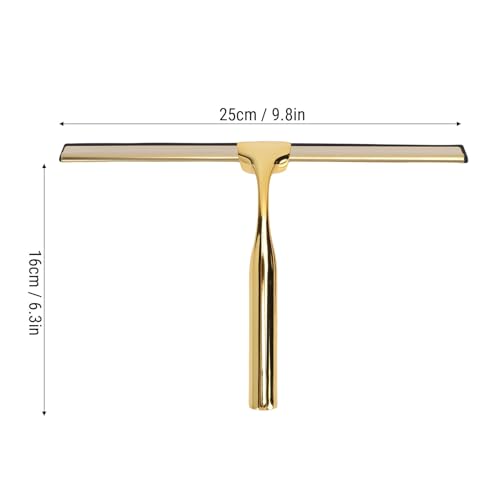Stainless Steel Squeegee, All Purpose Shower Window Squeegee with Comfortable Non Slip Grip, for Glass Doors Tiles Windows Mirrors Home Commercial Automotive (Gold) - size: Gold