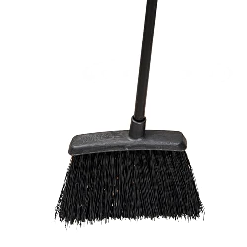 Carlisle FoodService Products Duo-Sweep Plastic Small Debris Broom with Handle, 48 Inches, Black, (Pack of 12) - color: Black, size: Pack of 12, 48 Inches