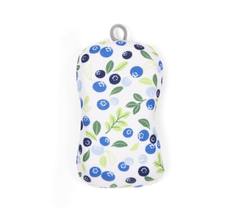 MÜkitchen Premium Microfiber Sponge Set for Dishes and Cleaning, 2 Pack, Printed (Blueberries) - color: Blueberries