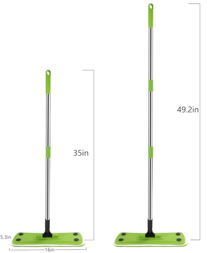 Flat Mops for Floor Cleaning with Long Handle, Small Dry Mops, Home Floor Cleaning Mop Tool for Wood/Tile/Laminate/Marble - size: 43-inch handle