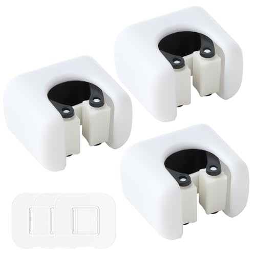 3 Pcs Self-Adhesive Broom Holder | Wall Mount Mop Organizer,Cleaning Supplies Hanger Rack for Bathroom Kitchen Garage Garden,Durable&Water-Resistant
