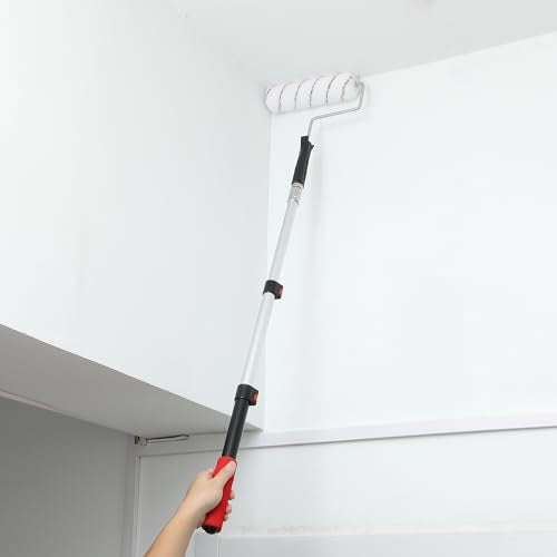 Bates- Telescopic Extension Pole, 3 Ft, Aluminum Alloy, Sturdy Multi-Purpose Extension Pole with Flip-Lock Design for Painting, Dusting and Cleaning - color: Black and Red, size: 3 Ft, 1 Pack