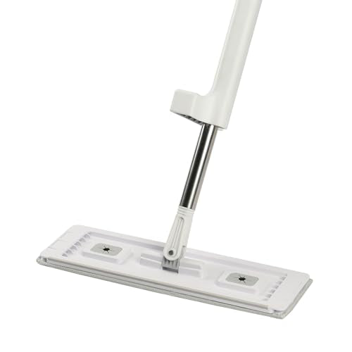 VEVOR Flat Mop, Self Wringing, Microfiber Floor Cleaner with 4 Reusable & Washable Pads for Dry & Wet Floor Cleaning, Microfiber Flat Mop with Stainless Steel Handle for Hardwood Laminate Tile Vinyl - style: Flat Mop with 4 Pads