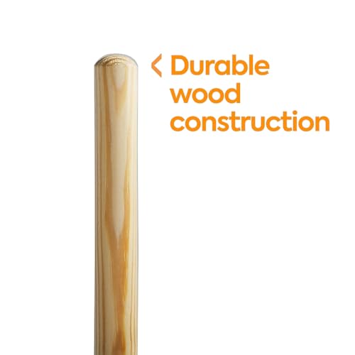 COASTWIDE Professional 60" Wood Push Broom Handle, Threaded Metal Tip - style: Metal Tip