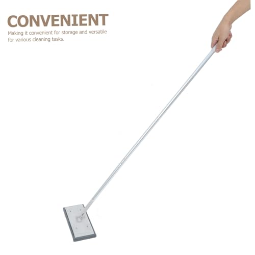 Cabilock Adjustable Section Telescopic Cleaning Mop with Reinforced Aluminum Pole Electrostatic Flat Mop for Efficient Dust Collection Hardwood Floors Includes Window Squeegee for Shower