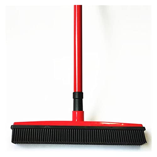 Multifunctional Telescopic Broom, Magic Rubber Besom Cleaner, Pet Hair Removal Brush, Home Floor Dust Mop; Carpet Sweeper(Blue,Red) - color: Blue,red