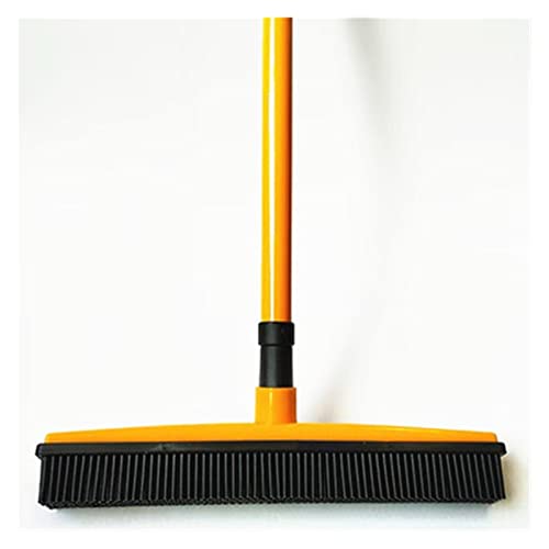 Multifunctional Telescopic Broom, Magic Rubber Besom Cleaner, Pet Hair Removal Brush, Home Floor Dust Mop; Carpet Sweeper(Orange) - color: Orange