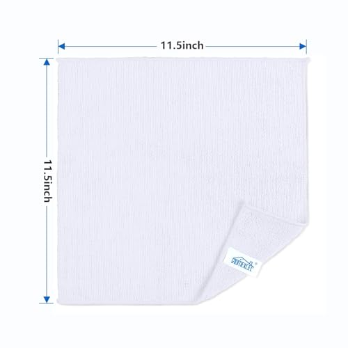 HOMEXCEL White Microfiber Cleaning Cloth 100 Pack, Microfiber Towel for Cars, Lint Free, Scratch-Free, Highly Absorbent, and Cleaning Rags for House, Window and Glass, Cars, TV Screen 11.5 X11.5 inch - color: White