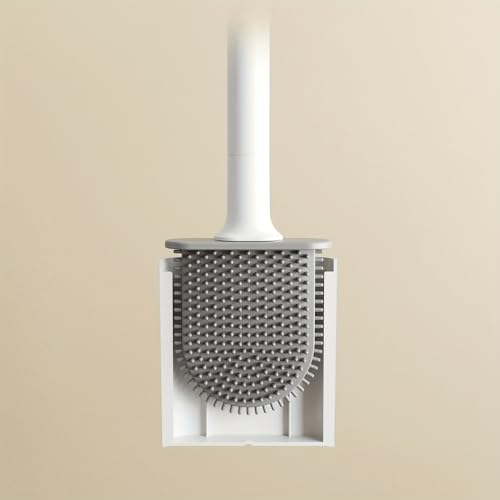 Toilet Brush Leak Proof Soft Bristle Wall Mounted, No Dead Angles Design for Bathroom Cleaning, Family Use, White - color: White