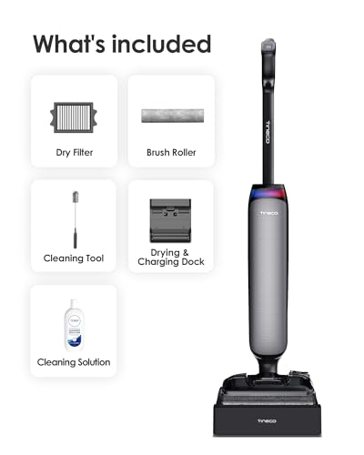Tineco Wet Dry Vacuum Cleaner 22kPa Suction Floor Cleaner Mop, 50 Min Runtime, iLoop Smart Sensor, DualBlock Anti-Tangle Design, 185℉ Flashdry, Dual-Edge Cleaning, 180° Lay-Flat, Floor One S7 Artist - style: Floor One S7 Artist
