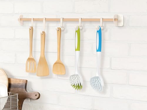 Dish Brush with Handle, Firm & Stiff Bristles Dish Scrubber for Pots, Pans & Sink Cleaning, 20 Bulk Pack - color: Yellow & Blue 20 Pack