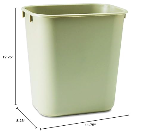 Rubbermaid Commercial Products Receptacle Wastebasket, 3.25-Gallon/12-Quart, Beige, Plastic, Garbage Can for Home/Office, Fits Under Desk/Sink/Cabinet - color: Beige, size: 3.25 Gallons
