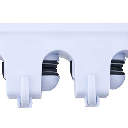 Superio Mop & Broom organizer 3-Slots (White 2-Pack) - color: White, size: Medium, 2-pack