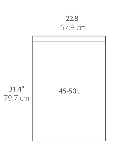 simplehuman Code N 60 Count Custom Fit Liners, Drawstring Kitchen Trash Bags, One-by-One Mess-Free Dispense, Extra Thick & Double Seamed, 50% PCR Plastic, 40-50 Liter / 10.6-13 Gallon, White - size: 60 Count (Pack of 1)