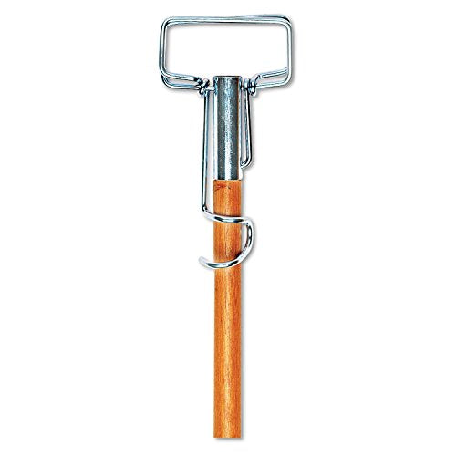 Spring Grip Metal Head Mop Handle for Most Mop Heads, 60 Inch Wood Handle (609)