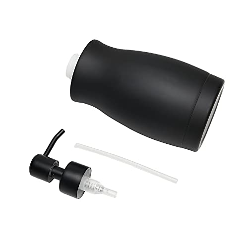 304 Stainless Steel Countertop Black Soap Dispenser Rust Resistant Leak-Proof Liquid Hand Sanitizer Pump with Hopper,for Kitchen Sink, Countertop, Bathroom (13.5oz/400ml) - color: Black Gel Style