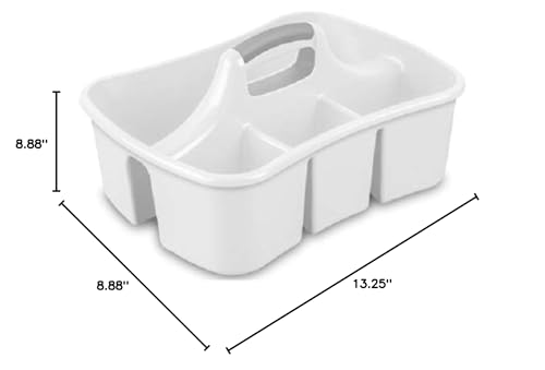 Sterilite 15888006 4 Compartment White Divided Ultra Caddy