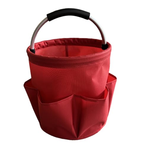 Professional Cleaning Caddy Organizer - 11" Wearable Cleaning Supply Bag with Adjustable Shoulder Strap & Handle - Housekeeper Essentials Organizer for Detailing Tools & Supplies (Red) - color: Red
