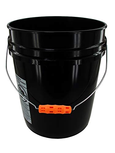 Halloween Supplies, Black Bucket with Orange Over Sized Grip (5 Gallon) - size: 5 Gallon