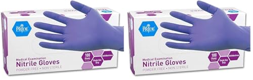 MED PRIDE Powder-Free Nitrile Exam Gloves,Large,Large,(Pack of 200) - size: Large (Pack of 200)