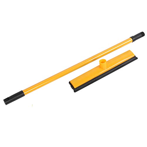 Pet Hair Sweeper, Rubber Broom Pet Hair Lint Removal Device with Telescopic Bristles Sweep Cleaner 27 to 47 Inches Adjustable Length Rubber Bristles TPE Scraper for Carpet Tile Hardwood Linoleum - color: Yellow