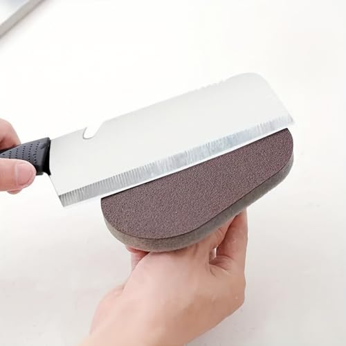 Diamond Sponge Brush with Non-Slip Grip, Non-Toxic Durable Scrubber for Pots, Pans, Kitchen Stubborn Stain Rust Removal, Brown - color: Brown
