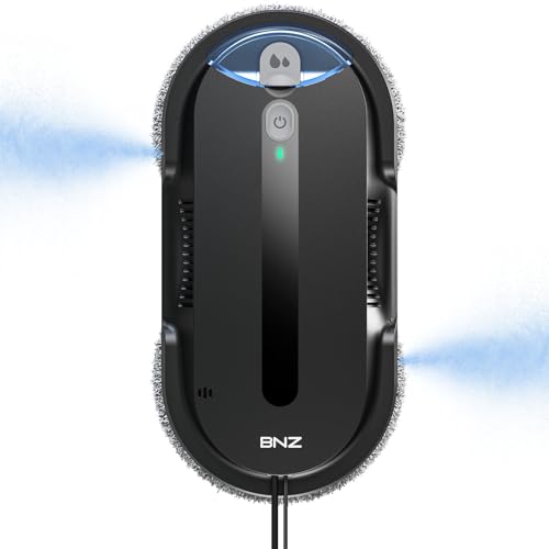 BNZ Smart Window Cleaning Robot, Twin Turbo & Dual Auto-Spray Window Cleaner with Multiple Safety System, AI Path Planning, Frameless Edge Detection, K1 (Matt Black) - color: Matt Black