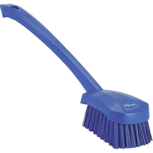 Vikan 2 3/4 in W Scrub Brush, Stiff, 11 51/64 in L Handle, 4 1/2 in L Brush, Purple, Plastic 41868-1 Each - color: Purple