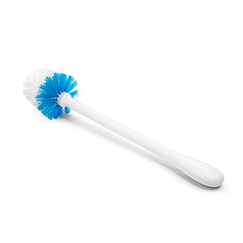 OXO Good Grips Compact Toilet Brush & Canister, Toilet Bowl Brush and Holder with Automatic Canister Door, Bathroom and Small Spaces Cleaning Supplies Essential (Pack of 6) - color: White, size: 1 Count (Pack of 6)