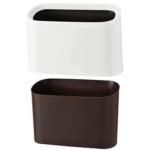 SUBEKYU 0.4 Gal Mini Countertop Trash Can, Small Desktop Garbage Can for Office, Tiny Wastebasket, Plastic, White - color: White 0.4 Gal No Lid