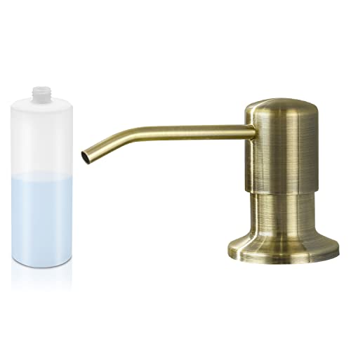 Soap Dispenser for Kitchen Sink, Built in Soap Lotion Dispenser with 17 OZ Bottle, Soap Pump Built in Countertop Under Sink, Green Bronze - color: Green Bronze
