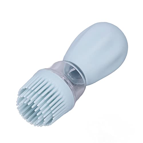 2pcs Oil Container with Silicone Brush Oil Dispenser Bottle for Kitchen Grilling Baking Cooking (Blue) - color: Blue