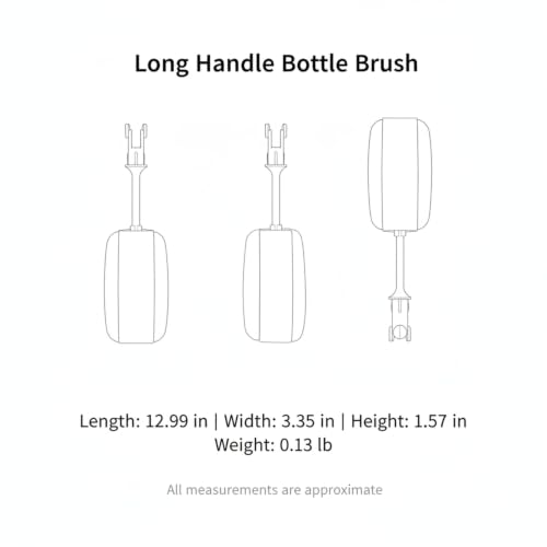 Long Handle Bottle Brush with Sponge Head, 13 Inch Cleaning Tool for Vacuum Flask and Narrow Neck Containers (1 PC) - color: Green