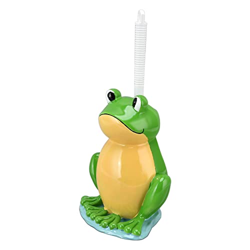 Toilet Brush with Ventilated Drying Holder,Flexible Toilet Bowl Brush Head with Silicone Bristles,Frog Shaped Toilet Brush, Compact Size Toilet Brush with Holder for Storage and Organization