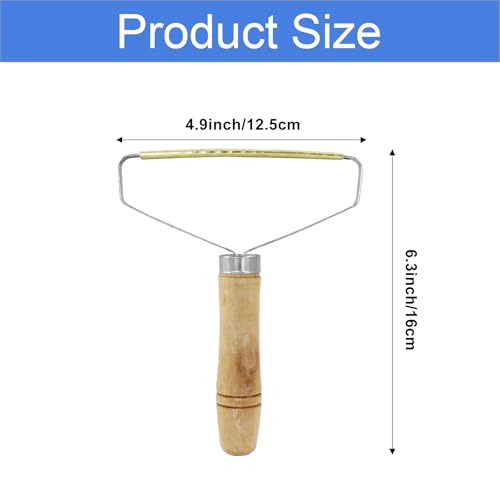 1-Pack Carpet Pet Hair Remover Tool, Portable Fur Rake Lint Scraper with Wooden Handle for Carpet Rugs Mats Couch Sofas