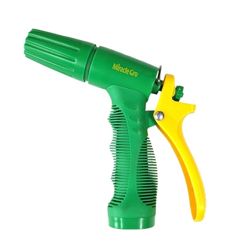 Miracle-Gro Adjustable Garden Hose Spray Nozzle – Lightweight Hose Nozzle with Ergonomic Grip, Locking Lever, and Multiple Spray Patterns for Watering, Gardening, Cleaning, and Outdoor Use - style: Straight Spray Hose Nozzle