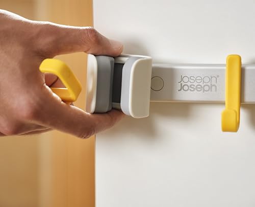 Joseph Joseph CleanTech Cleaning Utility Tool Storage Rail, Organizer Rack with 3 Adjustable Grips and 3 Hooks, Screws Included - style: Storage Rail